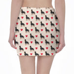 Love Rottweiler Pattern Print Pencil Mini Skirt