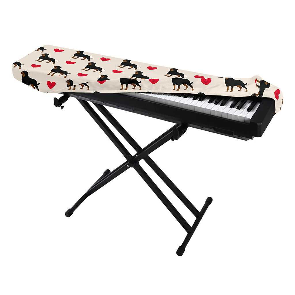 Love Rottweiler Pattern Print Piano Keyboard Cover