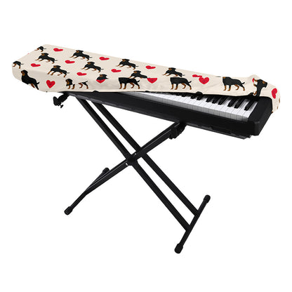 Love Rottweiler Pattern Print Piano Keyboard Cover