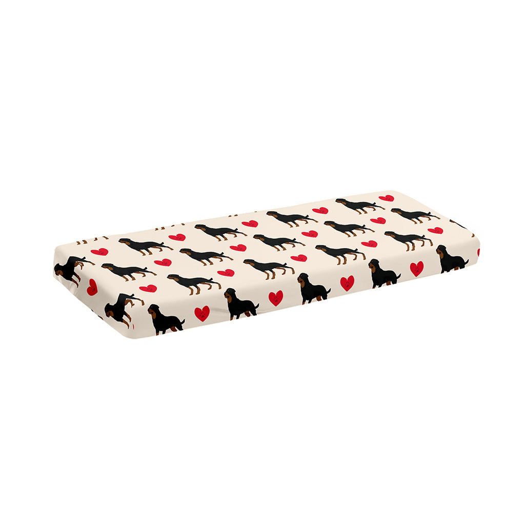 Love Rottweiler Pattern Print Piano Keyboard Cover