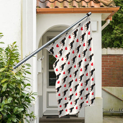 Love Rottweiler Pattern Print Polyester Flag