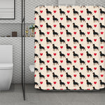 Love Rottweiler Pattern Print Polyester Shower Curtain