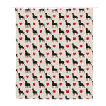 Love Rottweiler Pattern Print Polyester Shower Curtain