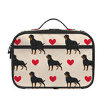Love Rottweiler Pattern Print Portable Lunch Bag