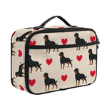 Love Rottweiler Pattern Print Portable Lunch Bag