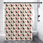 Love Rottweiler Pattern Print Premium Shower Curtain