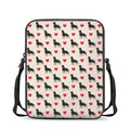 Love Rottweiler Pattern Print Rectangular Crossbody Bag