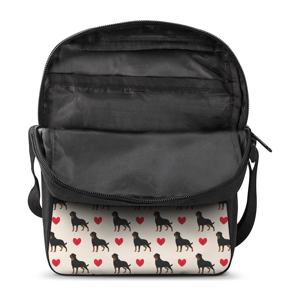 Love Rottweiler Pattern Print Rectangular Crossbody Bag