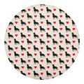 Love Rottweiler Pattern Print Round Blanket