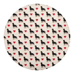 Love Rottweiler Pattern Print Round Blanket
