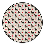 Love Rottweiler Pattern Print Round Floor Mat