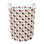 Love Rottweiler Pattern Print Round Laundry Basket
