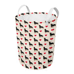 Love Rottweiler Pattern Print Round Laundry Basket