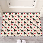 Love Rottweiler Pattern Print Rubber Doormat