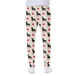 Love Rottweiler Pattern Print Scuba Joggers