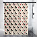 Love Rottweiler Pattern Print Shower Curtain