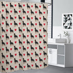 Love Rottweiler Pattern Print Shower Curtain
