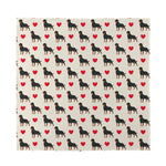 Love Rottweiler Pattern Print Silk Bandana