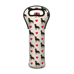 Love Rottweiler Pattern Print Single Neoprene Wine Tote