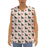 Love Rottweiler Pattern Print Sleeveless Baseball Jersey