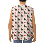 Love Rottweiler Pattern Print Sleeveless Baseball Jersey