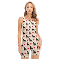 Love Rottweiler Pattern Print Sleeveless One Piece Swimsuit