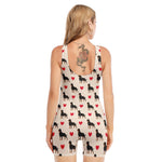 Love Rottweiler Pattern Print Sleeveless One Piece Swimsuit