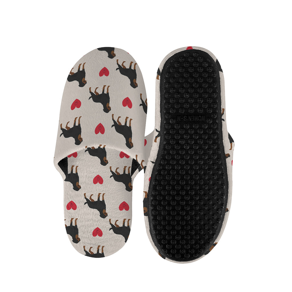 Love Rottweiler Pattern Print Slippers