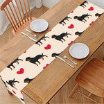 Love Rottweiler Pattern Print Table Runner