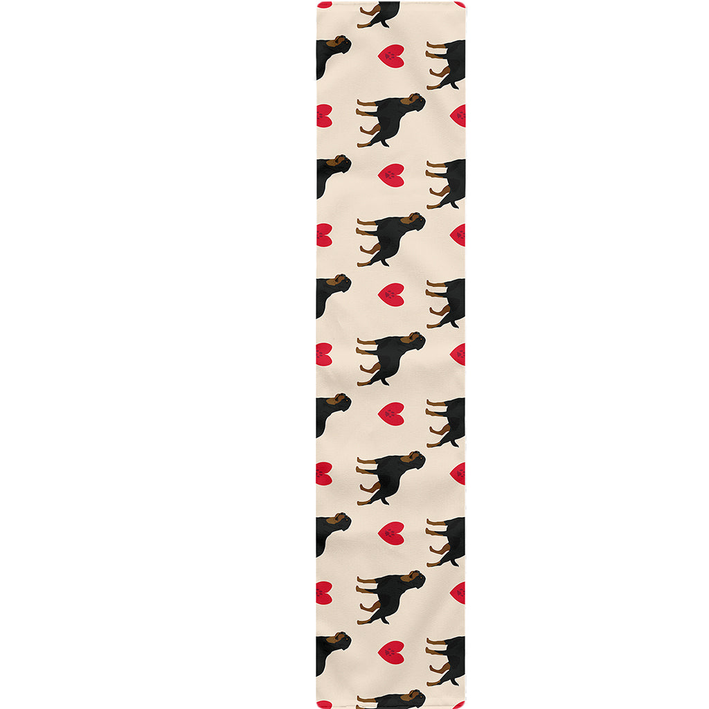 Love Rottweiler Pattern Print Table Runner