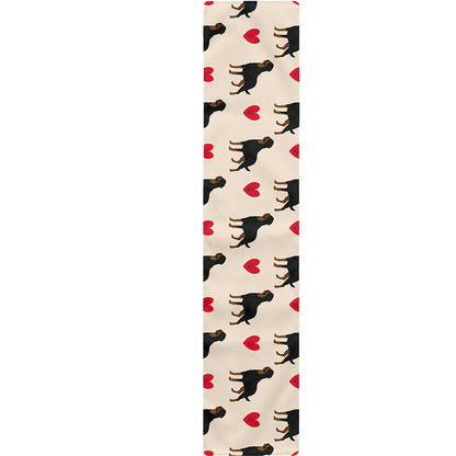 Love Rottweiler Pattern Print Table Runner