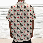 Love Rottweiler Pattern Print Textured Short Sleeve Shirt