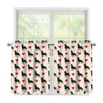 Love Rottweiler Pattern Print Tier Curtains