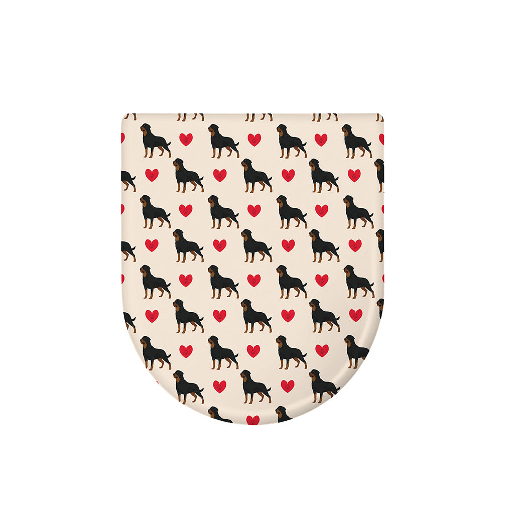 Love Rottweiler Pattern Print Toilet Lid Cover