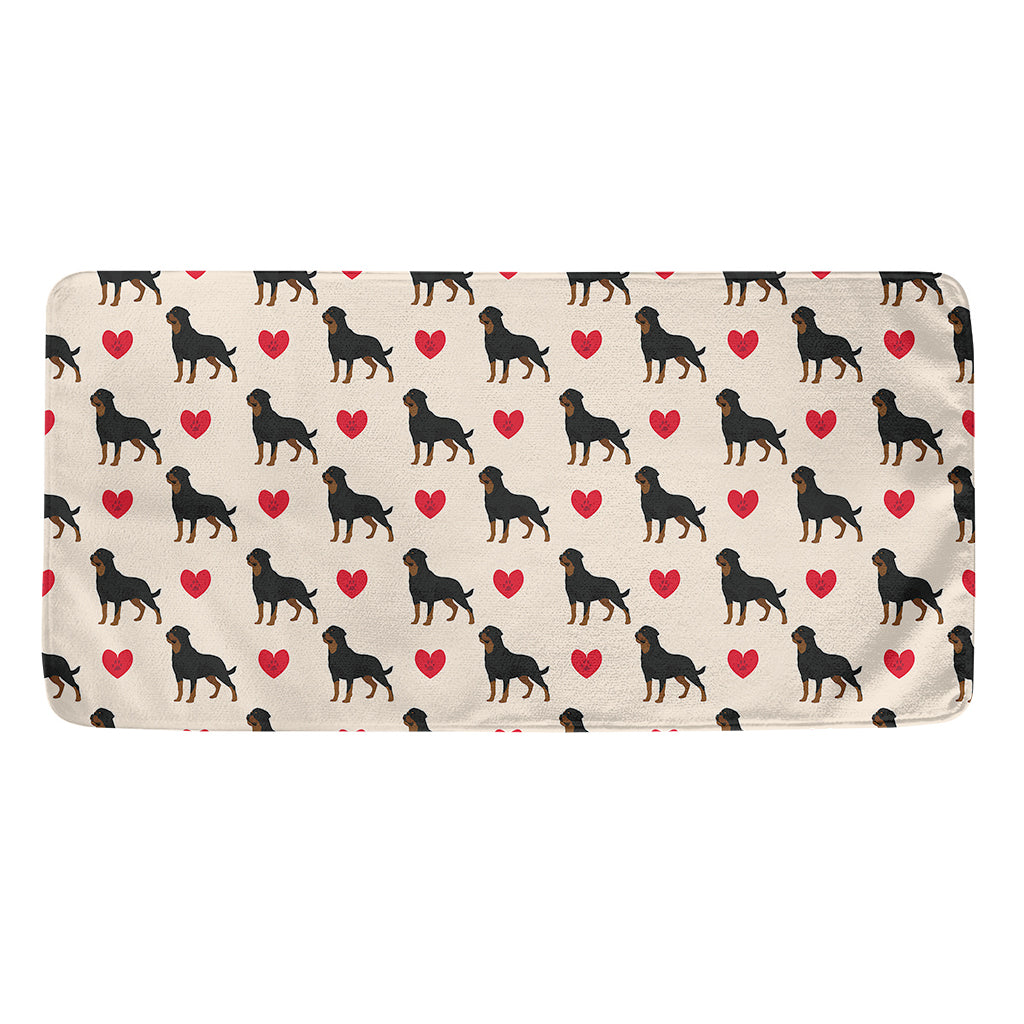 Love Rottweiler Pattern Print Towel