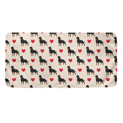 Love Rottweiler Pattern Print Towel