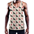 Love Rottweiler Pattern Print Men's Workout Tank Top