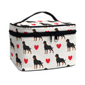Love Rottweiler Pattern Print Travel Makeup Bag