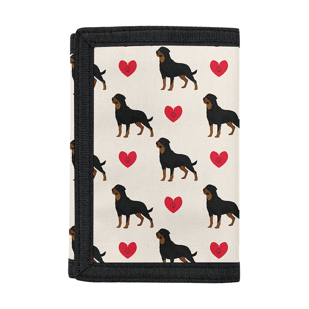Love Rottweiler Pattern Print Trifold Wallet