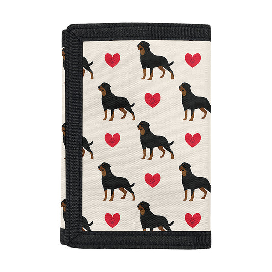 Love Rottweiler Pattern Print Trifold Wallet