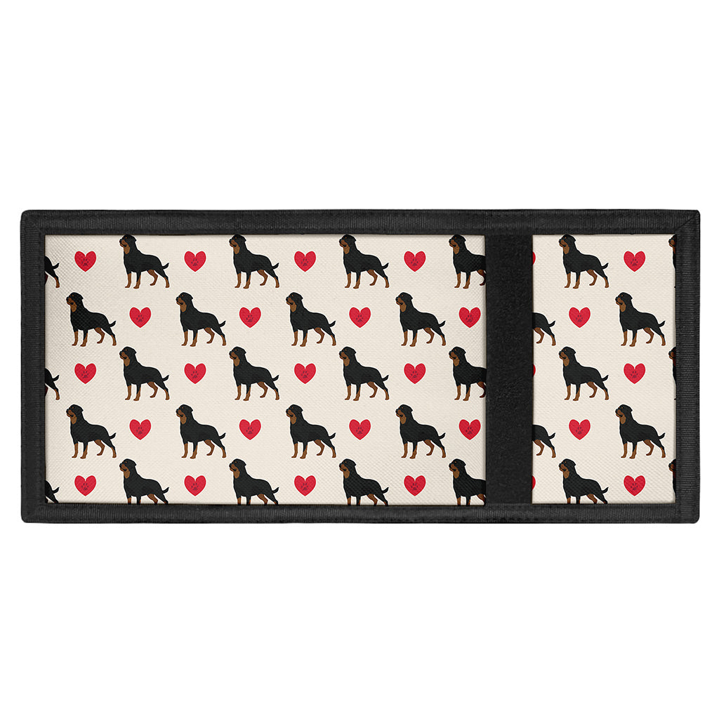 Love Rottweiler Pattern Print Trifold Wallet