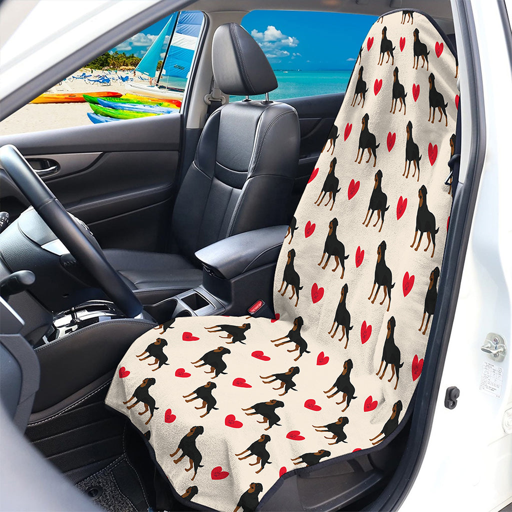 Love Rottweiler Pattern Print Waterproof Car Seat Cover