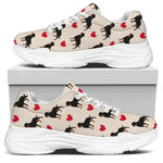 Love Rottweiler Pattern Print White Chunky Shoes