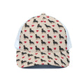 Love Rottweiler Pattern Print White Mesh Trucker Hat