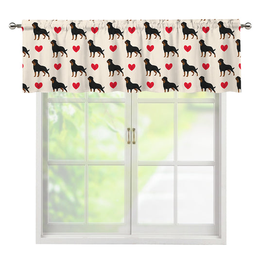 Love Rottweiler Pattern Print Window Valance