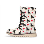 Love Rottweiler Pattern Print Winter Boots