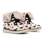 Love Rottweiler Pattern Print Winter Boots