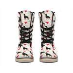 Love Rottweiler Pattern Print Winter Boots