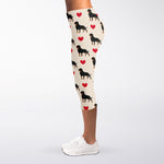 Love Rottweiler Pattern Print Women's Capri Leggings