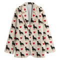 Love Rottweiler Pattern Print Women's Cotton Blazer